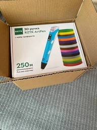3D-ручка RZTK ArtPen с разноцветным эко-пластиком 250 м + Книга с трафаретами Purple фото от покупателей 18