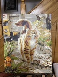 Картина по номерам 40×50 см Kontur. Рыжий пушистый котик. DS0569 фото от покупателей 1