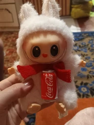 Детская мягкая игрушка сюрприз Лабубу Labubu Coca-Cola плюшевая, брелок для ключей сумки рюкзака для детей и взрослых 17 см фото от покупателей 5