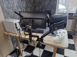 Настільний кріплення для двох моніторів стійка кронштейн 13"-32" VESA 75x75 100x100 Vothoon CH-047 фото від покупців 3