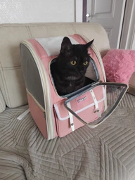 Рюкзак переноска для кота кошки котенка собаки до 8 кг с прозрачным окошком серый (002289)