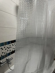 Штора для ванної кімнати прозора блискуча з 5D ефектом шторка для душа 180×200 см + кільця (12 шт) для шторки для ванної в подарунок