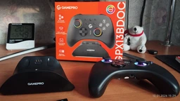 Бездротовий геймпад GamePro із зарядною станцією GPX13BDOC BT 5.3/USB/2.4 ГГц (Switch/PC/iOS/Android) RGB Black фото від покупців 3