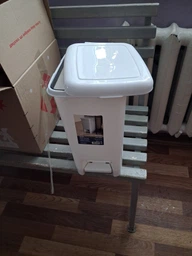 Ведро для мусора 10 л с крышкой и педалью пластиковое MVM BIN-01 10L GRAY