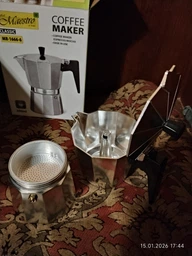 Гейзерна кофеварка Maestro Espresso Mocha алюмінєва 150 мл 3 кружки (58778) фото від покупців 3