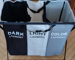 Кошик для білизни розкладний з 3 відсіками Laundry Basket фото від покупців 1