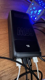 Повербанк для ноутбука 50000 mAh 65W PD швидка зарядка Type-C Hoco з LED-ліхтарем Чорний