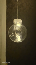 Светодиодная LED гирляндная штора, прозрачный шар с подсветкой теплый белый