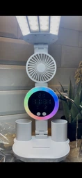 Настольная лампа LED 4 лепестка 3 режима освещения RGB цветная подсветка Подставка для телефона карандашей канцелярии Дуйчик Type-C зарядка светодиодная аккумулятор для учебы чтения и работы Ночник Белая