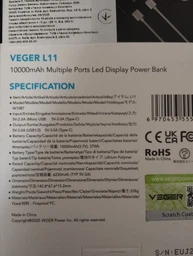 УМБ Veger L11 10000 mAh 2хUSB-А Black (W1087.black) фото от покупателей 9