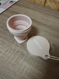 Силіконова складна чашка Shimoyama Adventure туристична для подорожей з кришкою 250ml - Pink