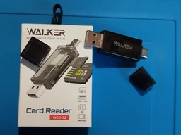 Кардридер WALKER WCD-72 microSD, SD card reader переходник (выход USB2.0, Type-C) прозрачный