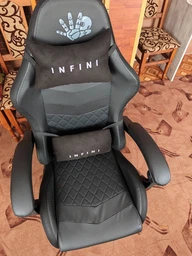 Ігрове крісло для геймерів та роботи Infini F150 з LED підсвіткою Чорний