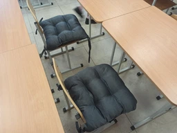 Подушка на стул 40x40x8 см темно-коричневый фото от покупателей 1