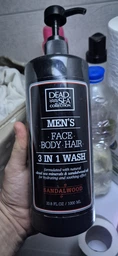 Гель для душу, волосся та обличчя для чоловіків - Dead Sea Collection Men's Sandalwood Face, Hair & Body Wash 3 in 1 1000ml (677413-58700)