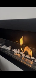 Биокамин настенный со стеклом Fire Comfort 900x400x120мм Черный матовый