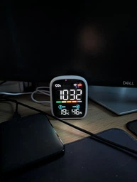 Smart-прилад контролю повітря з CO₂-сенсором NDIR, термометром і гігрометром, LED-екран із жестовим пробудженням, Wi-Fi-моніторингом, монітор якості повітря, 10 годин від акумулятора фото от покупателей 2