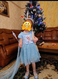 Дитяча карнавальна сукня Ельза Frozen Крижане серце 100 см зі шлейфом бірюзове