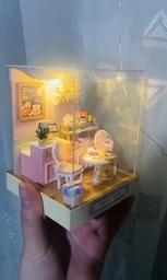 3D конструктор Румбокс со световыми эффектами "Кондитерская конструктор" Room Box кукольный домик своими руками (RB032)