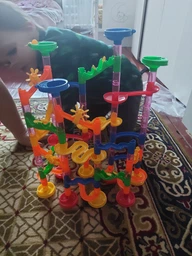 Детский конструктор - лабиринт Marble Run для мальчиков и девочек из труб с шариками 105 деталей (NO.678-7)