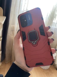 Чохол Iron Ring для Xiaomi Redmi 12C протиударний бампер із підставкою Black