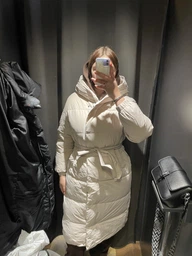 Куртка зимняя длинная женская Aixiaohua 9068 L Коричневая (ROZ6501054813) фото от покупателей 2