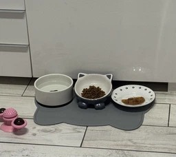 Силиконовый коврик под миску для кошек и собак Серый
