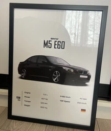 Постер в рамке bmw m5 e60 А4