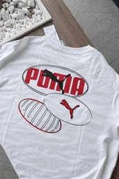 Футболка хлопковая длинная мужская Puma Essentials Graphics 68817902 M White с принтом (4069157679435)