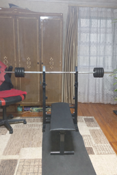 Скамья для жима со стойками та брусья Белая А414 Hardcore GYM