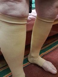 Гольфы для профилактики варикоза компрессионные эластичные Zip Sox, утягивающие гольфы для снятия усталости и отеков ног с молнией, размер S/M, 2 шт в комплекте Бежевые, ZSG-150-S/M-Beige