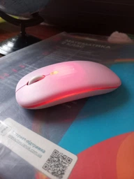 Бездротова комп'ютерна миша Bluetooth 5.1 + 2.4G, безшумна мишка з 1600 DPI і RGB підсвічуванням, рожева (97153606) фото від покупців 1