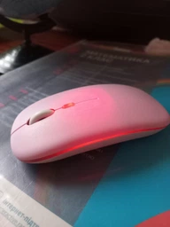 Бездротова комп'ютерна миша Bluetooth 5.1 + 2.4G, безшумна мишка з 1600 DPI і RGB підсвічуванням, рожева (97153606)