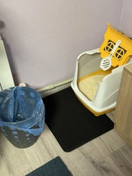 Водонепроницаемый коврик 40*50см двухслойный под кошачий лоток для сбора кошачьего наполнителя черный фото от покупателей 1
