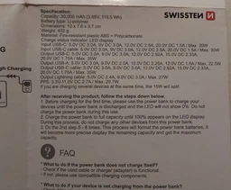 УМБ Swissten Power Bank Voltbox 30000 mAh 35W PD Black (8595217490574)
