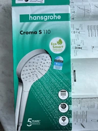 Душевая лейка HANSGROHE Croma Select EcoSmart однорежимная 110мм пластик белая 26805400 фото от покупателей 1