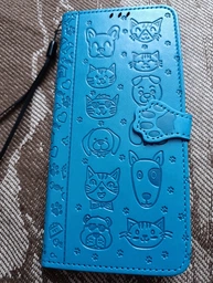 Чохол Embossed Cat and Dog для Xiaomi Redmi Note 9 Pro книжка шкіра PU Yellow