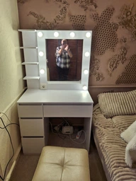 Туалетний столик з +пуф, готова beaury-зона,160*90*50см, білий, MirrorRika фото від покупців 6