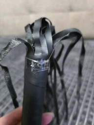 Батіг для рольових ігор, 50 см, штучна шкіра, Чорний (Плетений батіг для БДСМ-ігор та розваг)