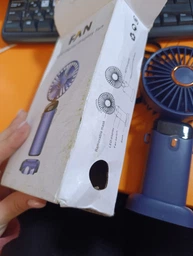 Вентилятор N15 акумуляторний, 1800mAh, портативний, ручний, з підставкою під телефон, Type-C, 2.5W, 3.5-7h, Blue фото від покупців 1