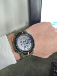Часы Skmei Neon 10 Bar Olive Drab Будильник Дата День тижня Місяць Секундомір Тактичний годинник