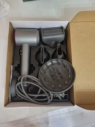 Професійний фен стайлер для волосся Super Hair Dryer 1600 Вт + 5в1 насадок, сірий / фуксія фото від покупців 3