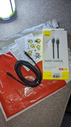 Кабель для зарядки Baseus CATKLF-AL91 Cafule 100W Type-C to Type-C, 2м red/black фото от покупателей 4