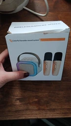 Портативная колонка Bluetooth с микрофонами и подсветкой / Мини караоке-колонка