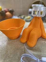 Детский ночник в форме человечка с абажуром оранжевый, USB - работает от павербанка фото от покупателей 2