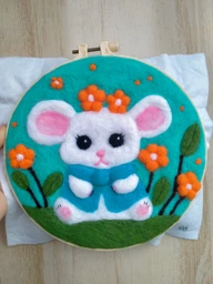 Набор для валяния картины из шерсти White Mouse, фелтинг, набор для рукоделия, творчества, Panalisa (105454745)