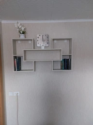 Полиця навісна на стіну MebelProff Tetris 11, книжкова полиця, декоративна полиця в кімнату, будинок. Білий