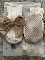 Детские носки-пинетки однотонные Kiddie Widdie светло-бежевые 0-6 мес