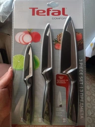 Набір ножів Tefal Comfort 3 предмети для овочів 9 см + 12 см шеф-кухаря 15 см (K221S375) фото від покупців 3