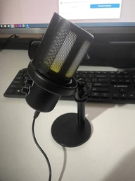 Мікрофон для комп'ютера ігровий студійний конденсаторний професійнийдля ПК з поп фільтром для стрімів запису подкастів вокалу з підсвіткою RGB фото від покупців 3